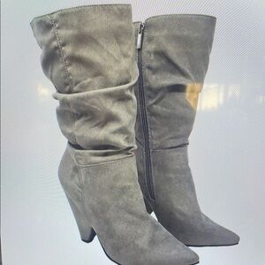 Stylish Gray Heeled Boots
